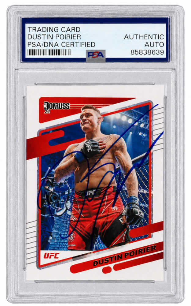Dustin Poirier Autographed 2022 Donruss UFC Trading Card #29 PSA-Powers Sports Memorabilia