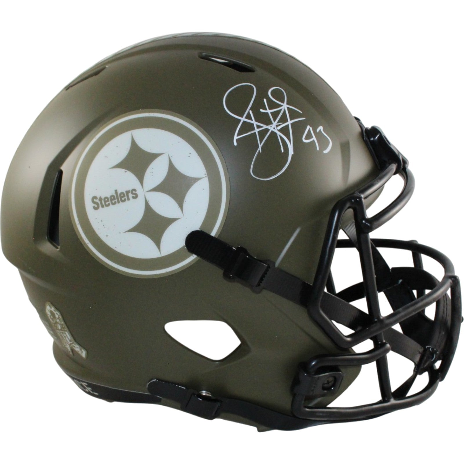 Troy Polamalu Pittsburgh Steelers F/S 22 STS Signed Helmet-Powers Sports Memorabilia