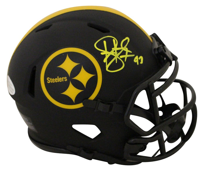 Troy Polamalu Signed Pittsburgh Steelers Eclipse Mini Helmet – Beckett Authenticated-Powers Sports Memorabilia