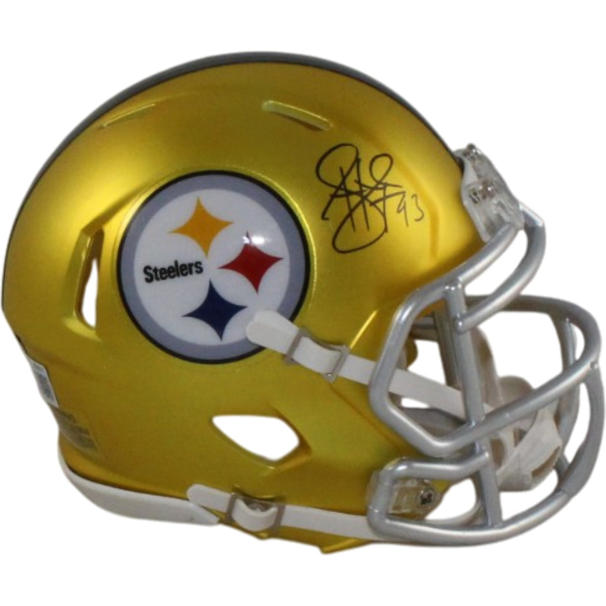 Troy Polamalu Pittsburgh Steelers Blaze Signed Mini Helmet-Powers Sports Memorabilia