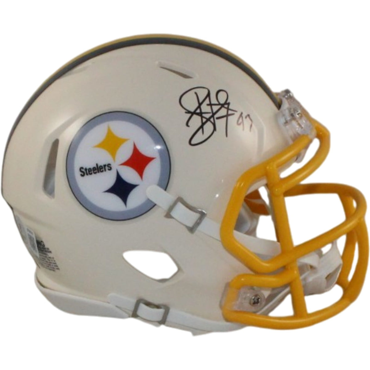 Troy Polamalu Signed Pittsburgh Steelers Retro Mini Helmet – Beckett Authenticated-Powers Sports Memorabilia