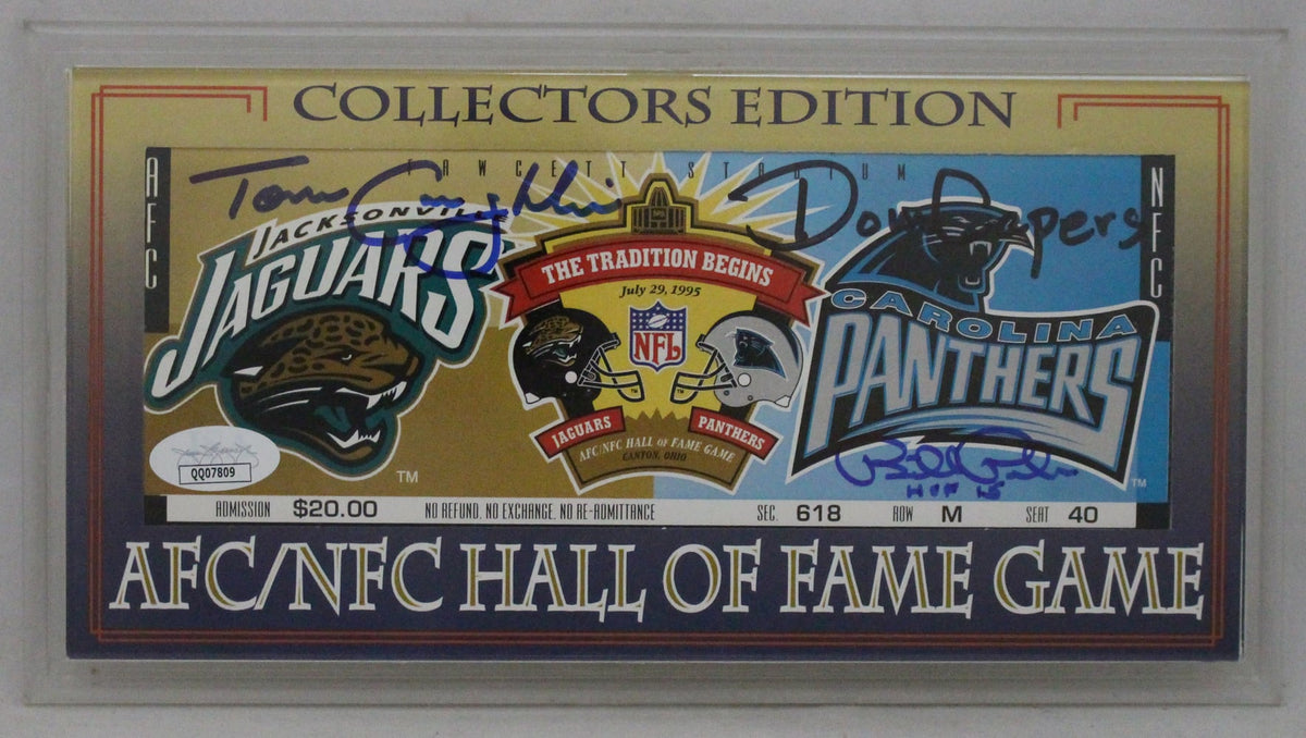 Bill Polian Tom Coughlin & Don Capers Carolina Panthers Signed Card - 1995 Hall Of Fame Ticket JSA JSA-Powers Sports Memorabilia