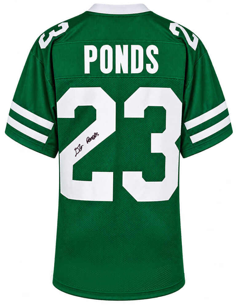 D'Angelo Ponds Autographed Green Custom Football Jersey-Powers Sports Memorabilia