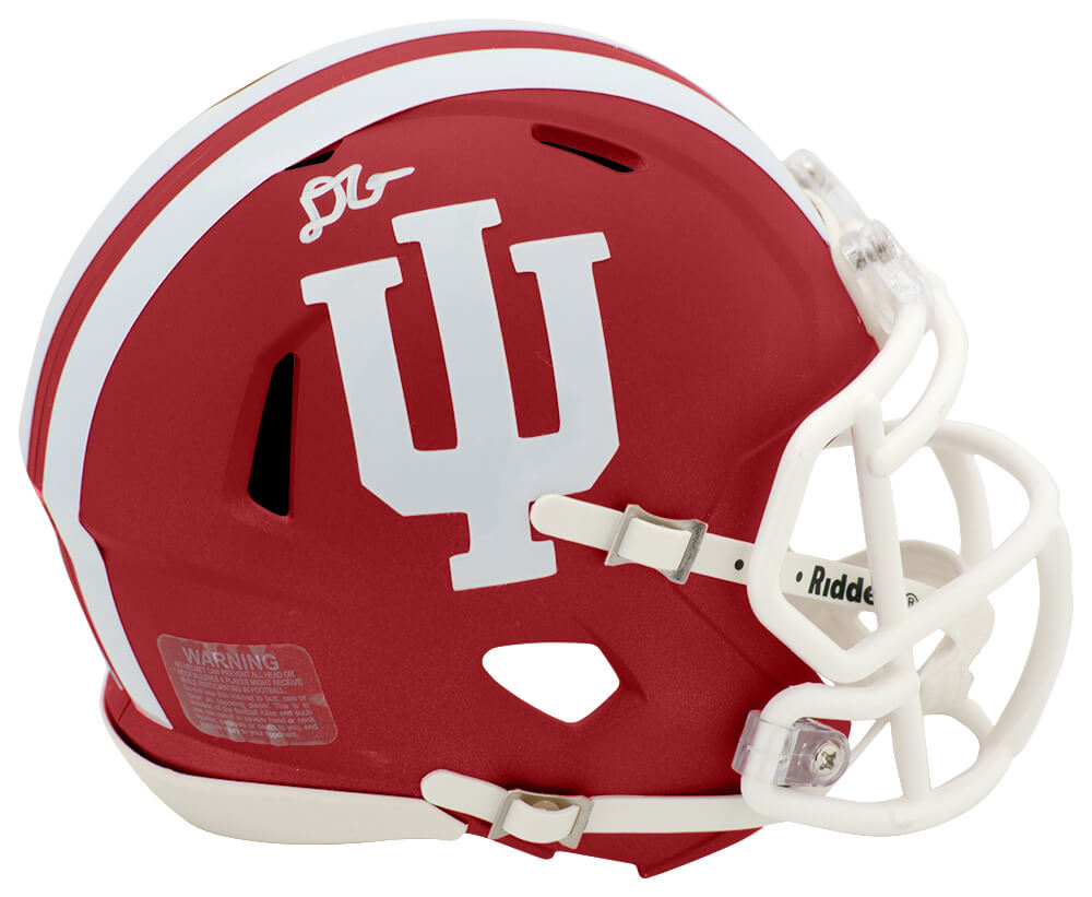 D'Angelo Ponds Autographed Indiana Hoosiers Riddell Speed Mini Helmet-Powers Sports Memorabilia