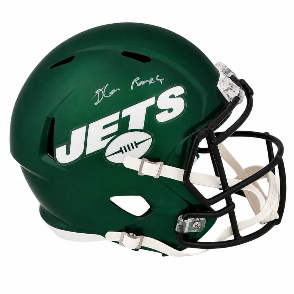D'Angelo Ponds Autographed New York Jets Green Riddell Speed Mini Helmet-Powers Sports Memorabilia