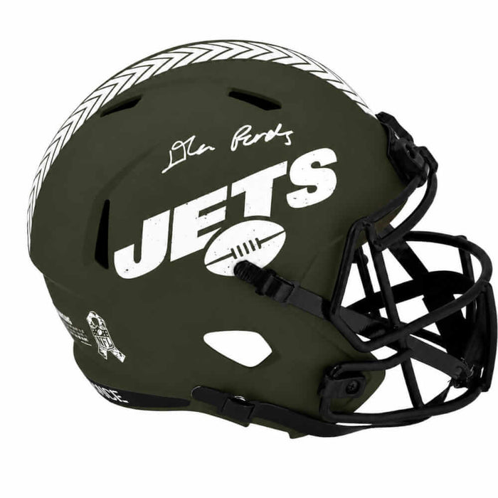 D'Angelo Ponds Autographed New York Jets SALUTE Riddell Full Size Speed Replica Helmet-Powers Sports Memorabilia