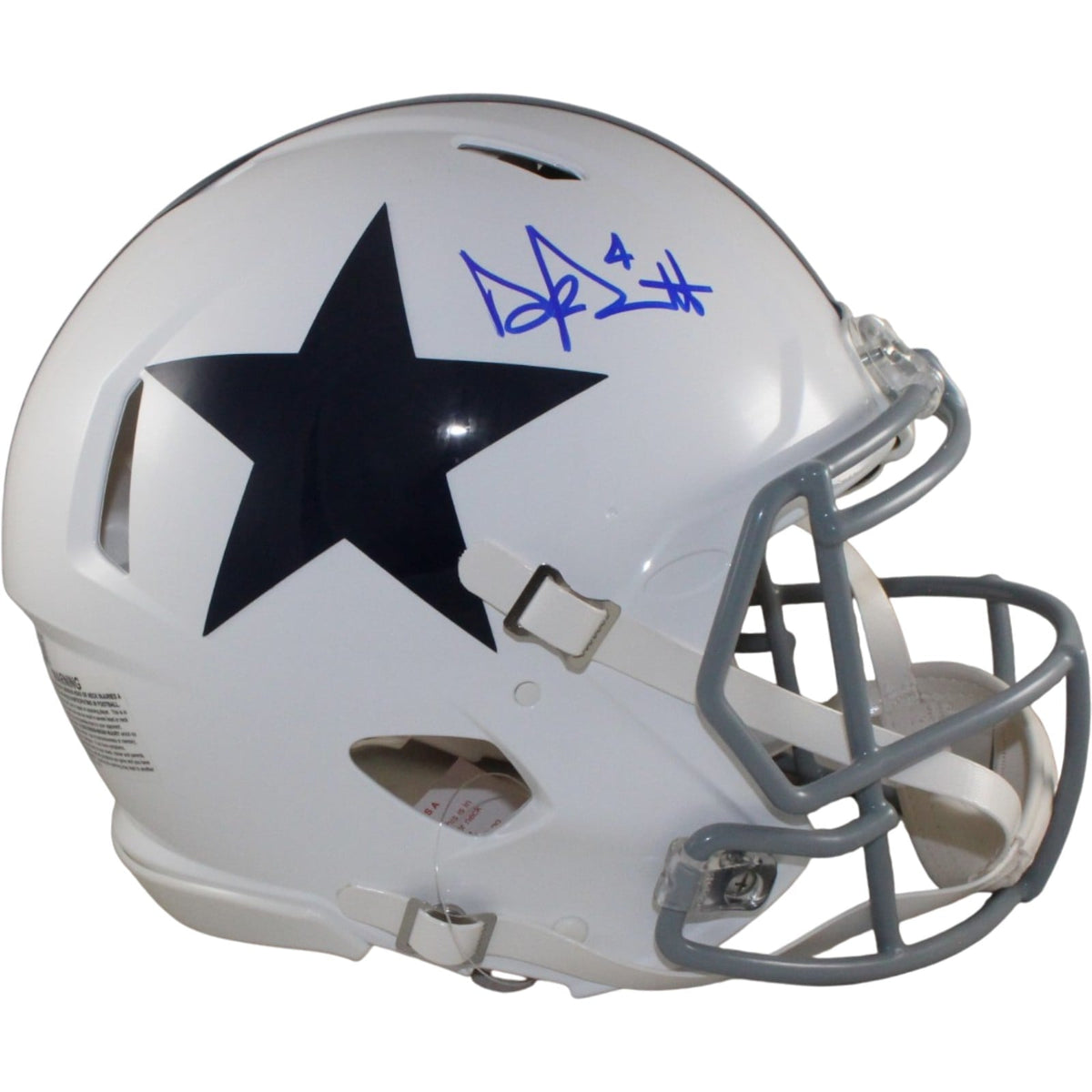 Dak Prescott Signed Dallas Cowboys Authentic TB Helmet – Beckett Authenticated-Powers Sports Memorabilia