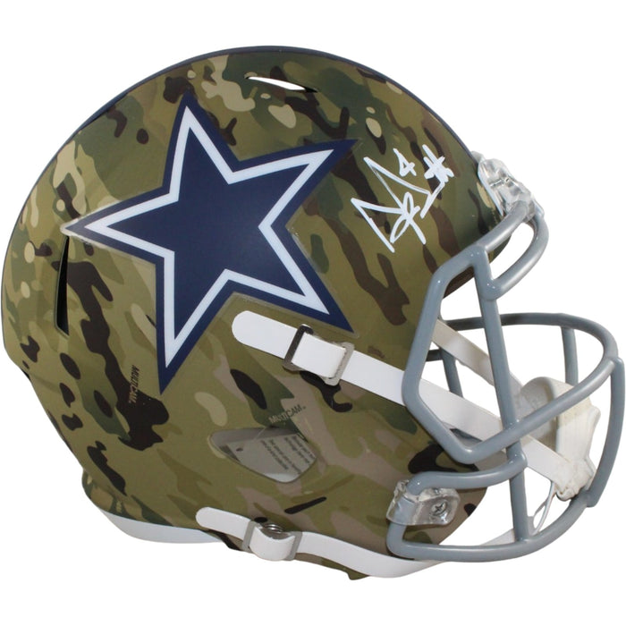 Dak Prescott Signed Dallas Cowboys Full-Size Camo Helmet – Beckett Authenticated-Powers Sports Memorabilia