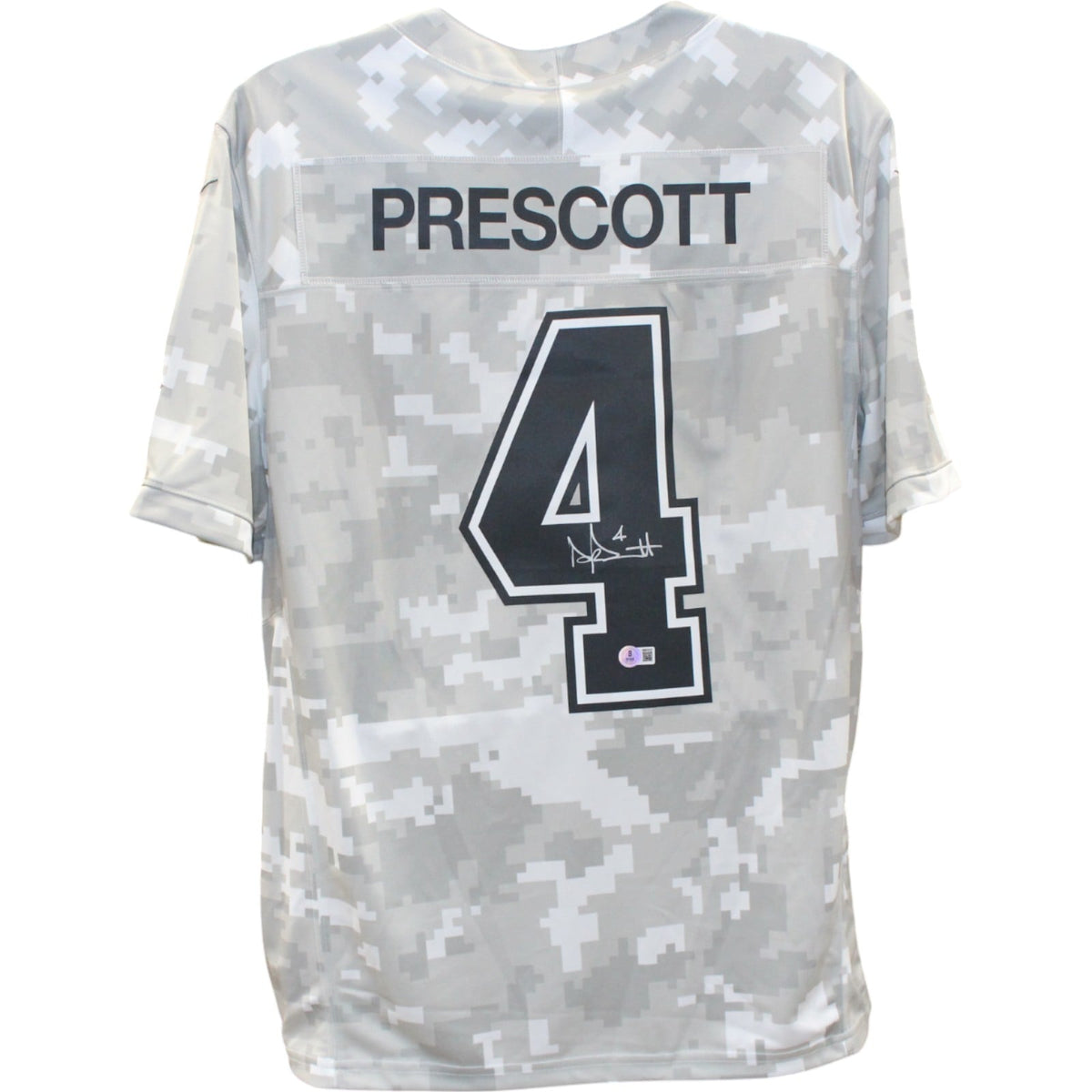 Dak Prescott Signed Dallas Cowboys Nike Arctic Camo XL Jersey – Beckett Authenticated-Powers Sports Memorabilia