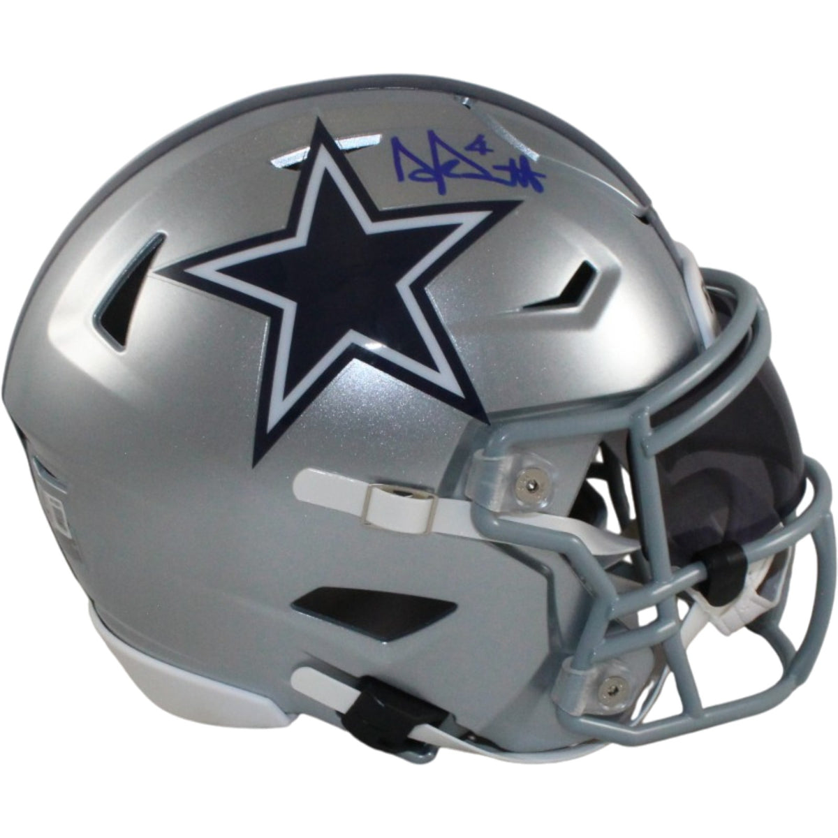 Dak Prescott Dallas Cowboys Mid-Size Midi Signed Helmet-Powers Sports Memorabilia