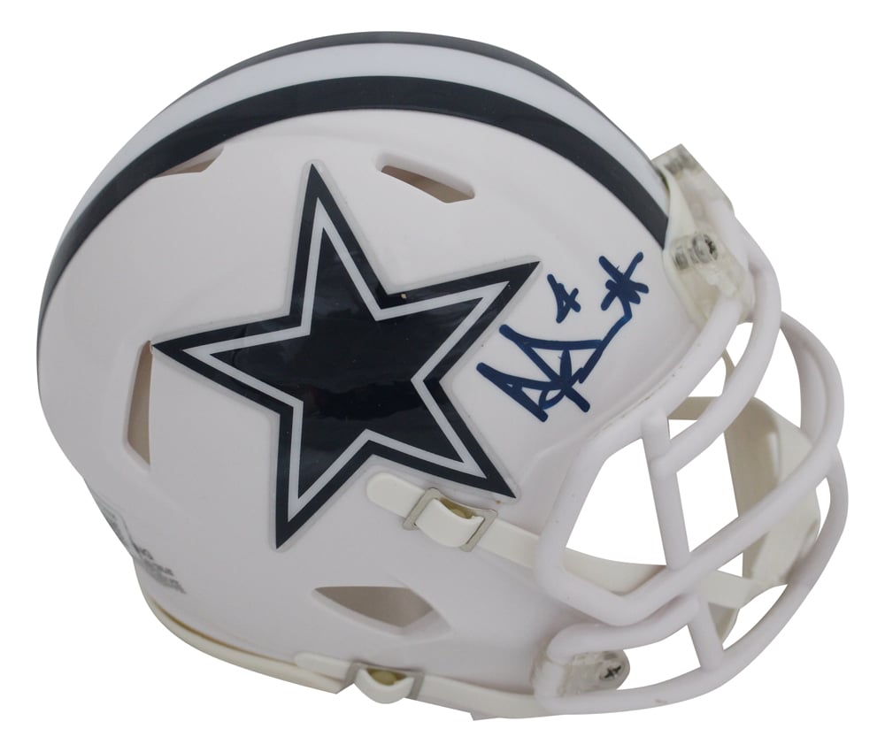 Dak Prescott Signed Dallas Cowboys 2022 Alt Mini Helmet – Beckett Authenticated-Powers Sports Memorabilia