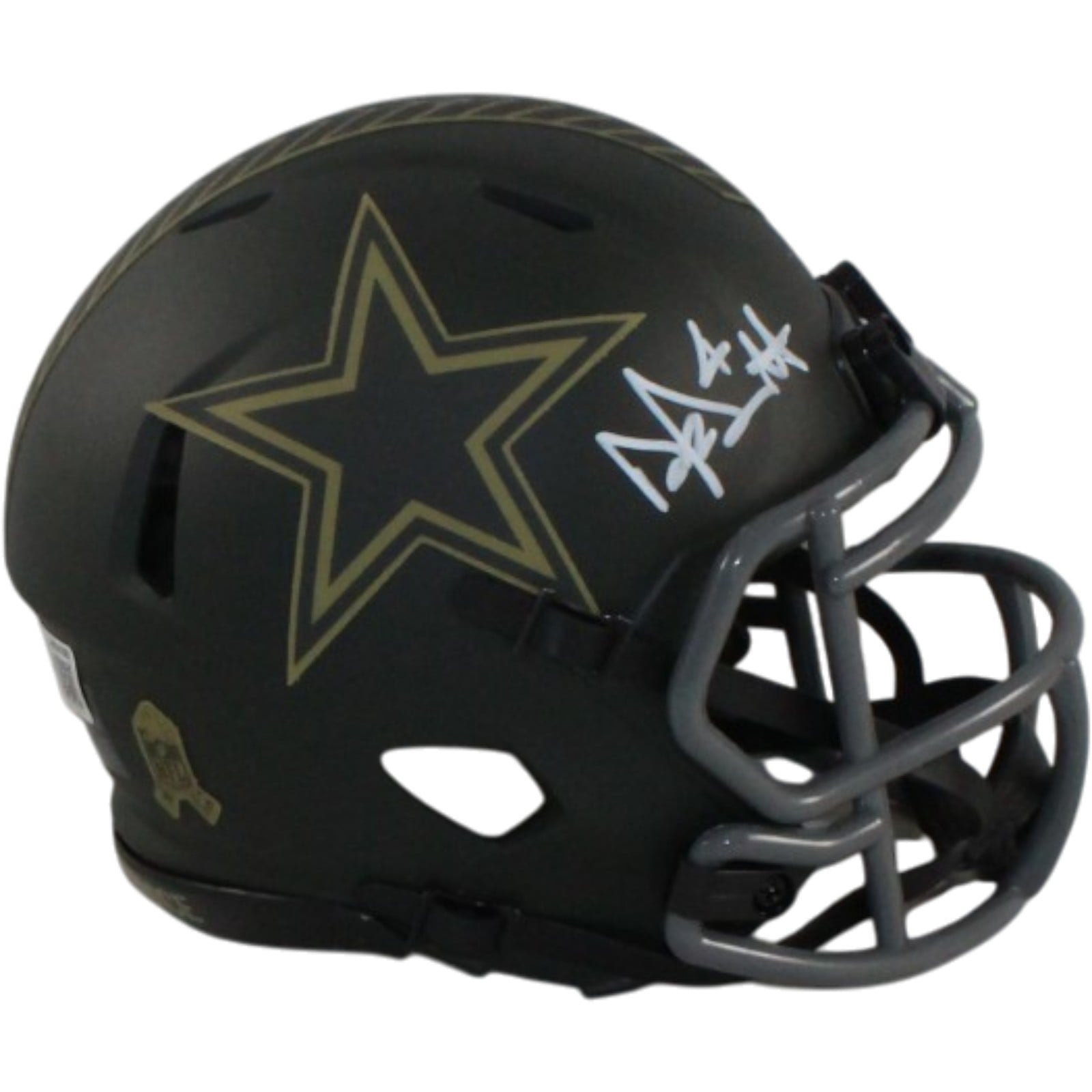 Dak Prescott Signed Dallas Cowboys 25 STS Mini Helmet – Beckett Authenticated-Powers Sports Memorabilia