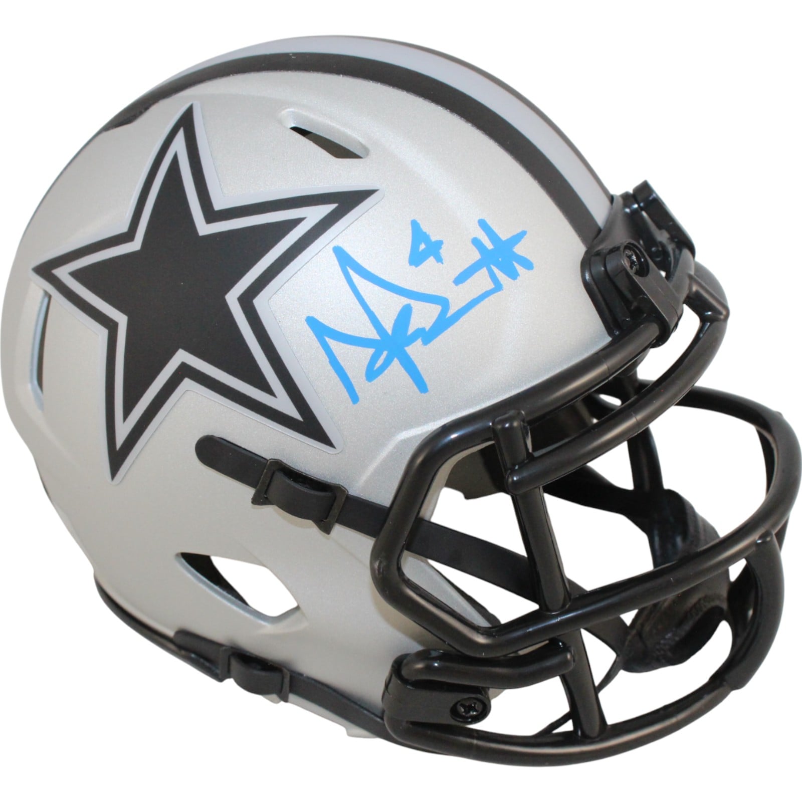 Dak Prescott Signed Dallas Cowboys Mini Helmet Rave – Beckett Witness Authenticated-Powers Sports Memorabilia