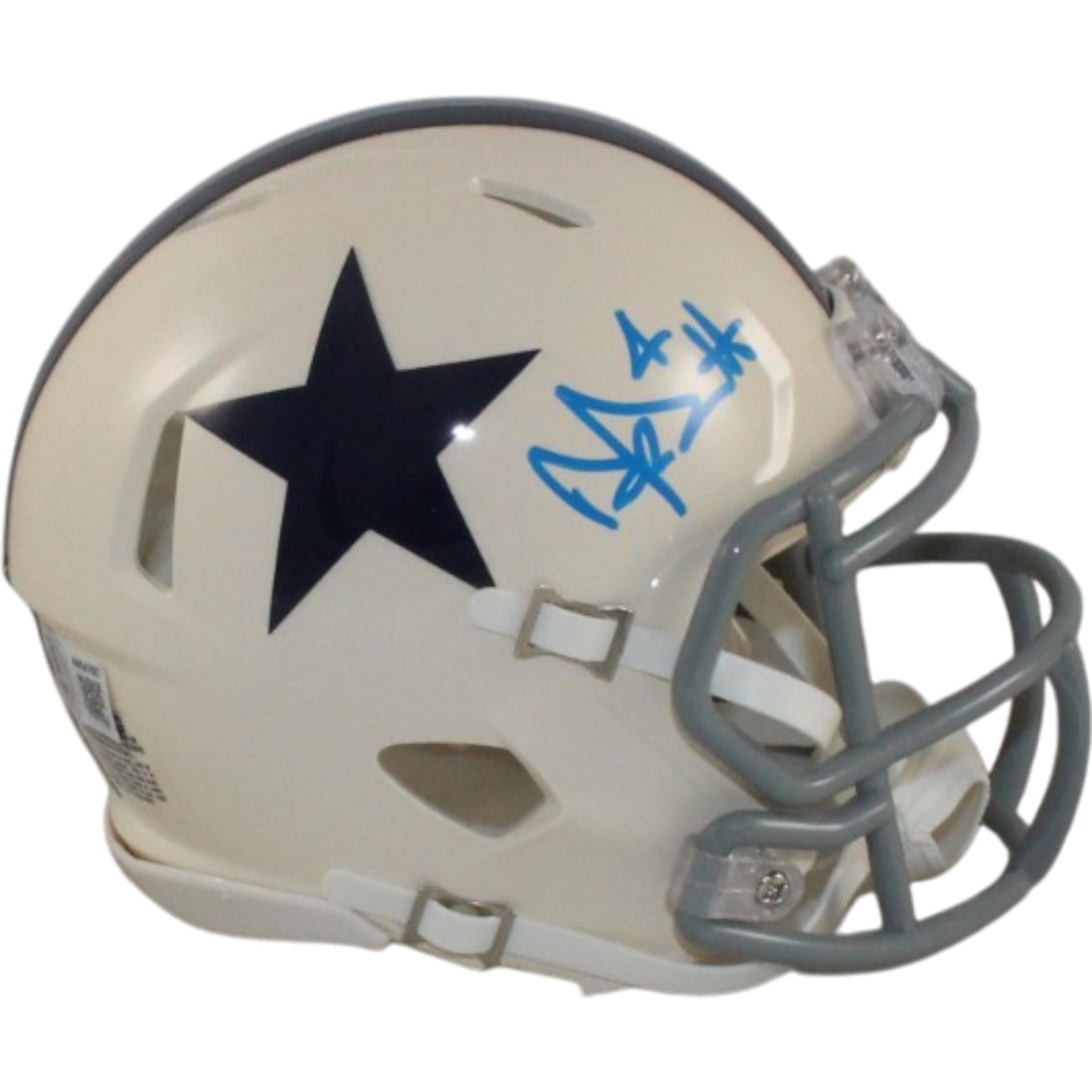 Dak Prescott Signed Dallas Cowboys Retro Mini Helmet – Beckett Authenticated-Powers Sports Memorabilia