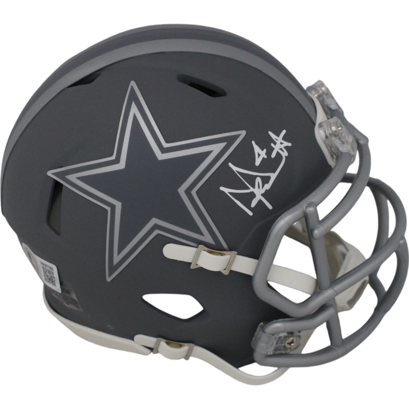 Dak Prescott Dallas Cowboys Slate Signed Mini Helmet-Powers Sports Memorabilia