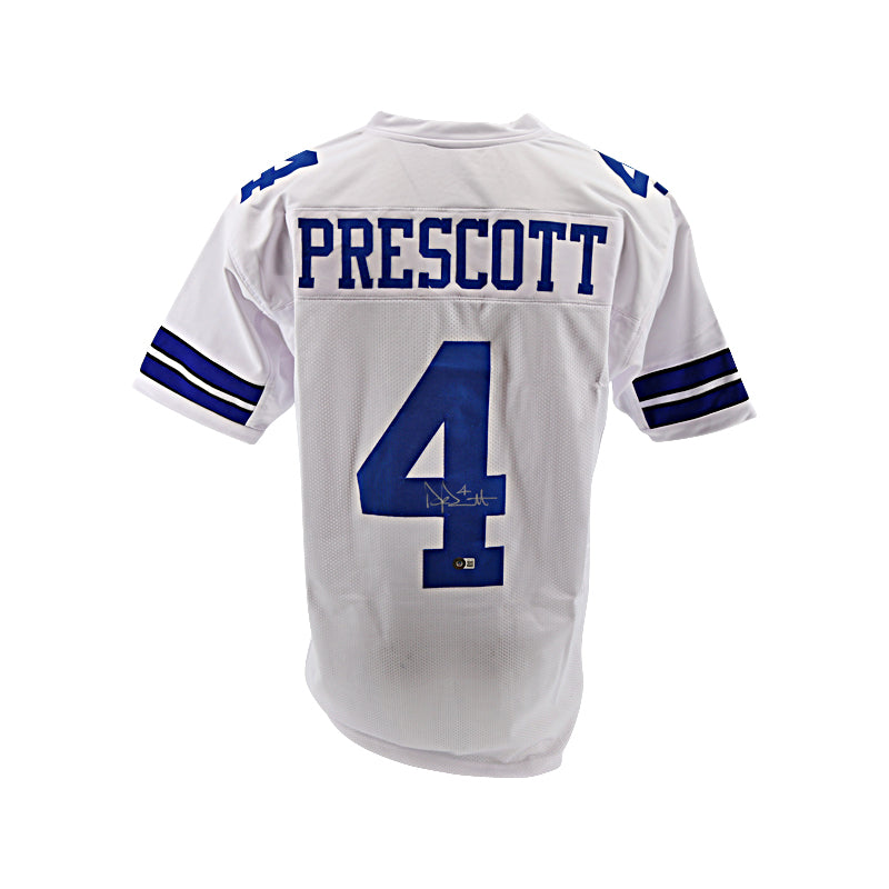 Dak Prescott Dallas Cowboys Signed Pro Style White Jersey (Beckett Auth)-Powers Sports Memorabilia