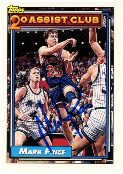 Mark Price Cleveland Cavaliers Signed Card - 1992-1993 Topps #218 Beckett Beckett-Powers Sports Memorabilia