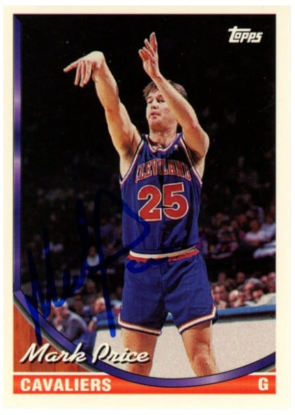 Mark Price Cleveland Cavaliers Signed Card - 1993-1994 Topps #294 Beckett Beckett-Powers Sports Memorabilia