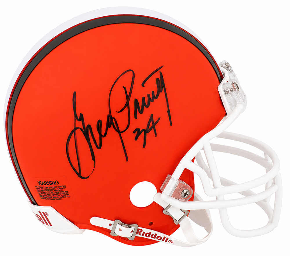 Greg Pruitt Autographed Cleveland Browns Riddell (VSR4) Mini Helmet-Powers Sports Memorabilia