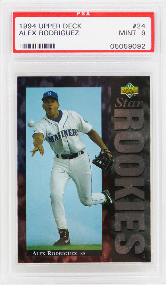 Alex Rodriguez (Seattle Mariners) 1994 Upper Deck Baseball #24 RC Rookie Card - PSA 9 MINT-Powers Sports Memorabilia
