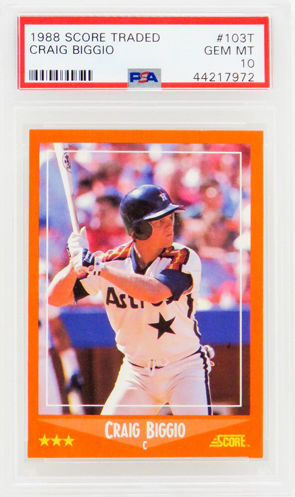 Craig Biggio Houston Astros 1988 Score Traded Baseball #103T Rookie Card-Powers Sports Memorabilia
