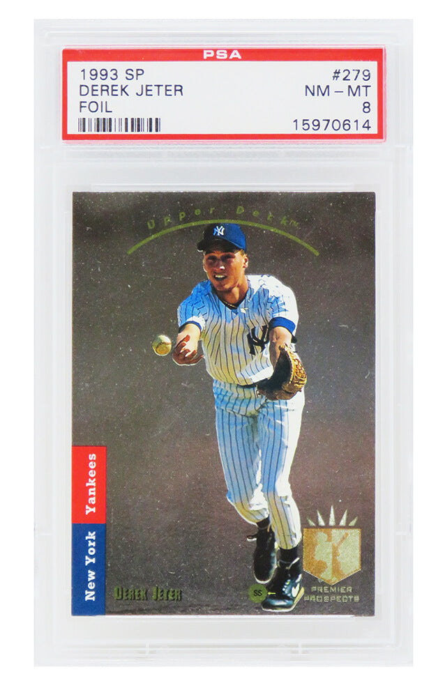 Derek Jeter (New York Yankees) 1993 SP Foil Baseball RC Rookie Card #279 PSA 8 NM MT (B)-Powers Sports Memorabilia