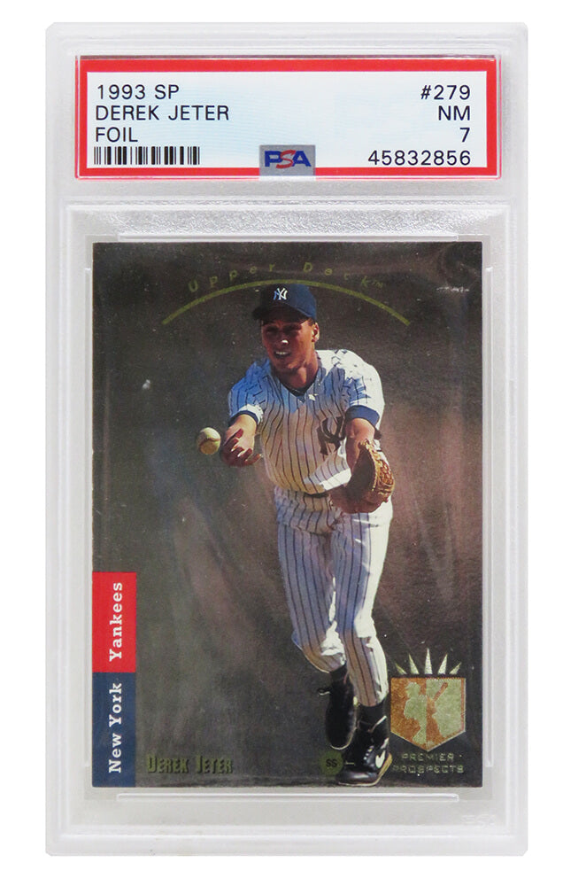 Derek Jeter (New York Yankees) 1993 SP Foil Baseball RC Rookie Card #279 (PSA 7 NM) (D)-Powers Sports Memorabilia