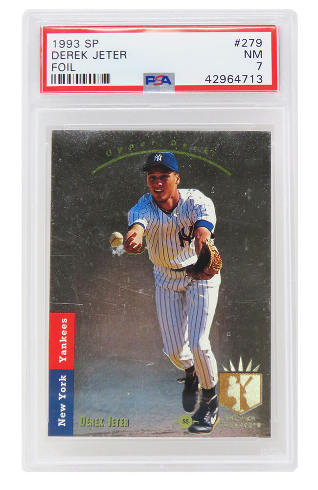 Derek Jeter (New York Yankees) 1993 SP Foil Baseball RC Rookie Card #279 (PSA 7 NM) (E)-Powers Sports Memorabilia