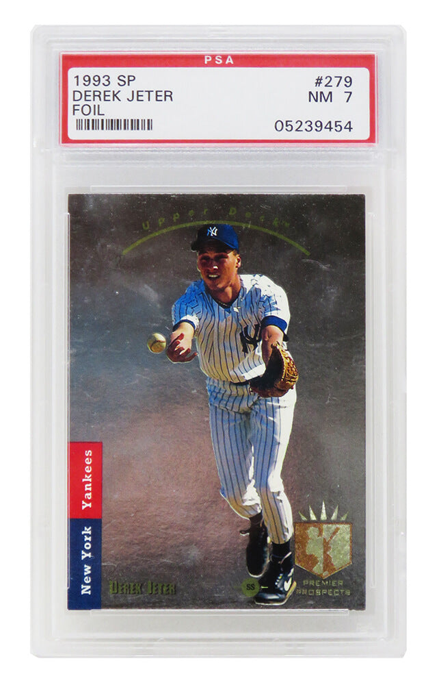 Derek Jeter (New York Yankees) 1993 SP Foil Baseball RC Rookie Card #279 (PSA 7 NM) (F)-Powers Sports Memorabilia