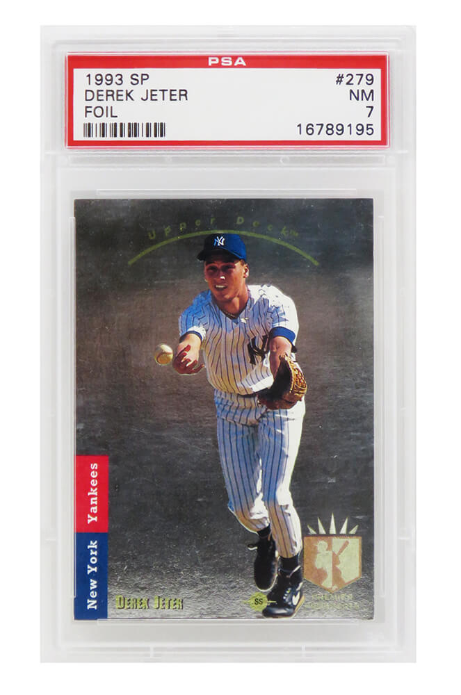 Derek Jeter (New York Yankees) 1993 SP Foil Baseball RC Rookie Card #279 (PSA 7 NM) (H)-Powers Sports Memorabilia