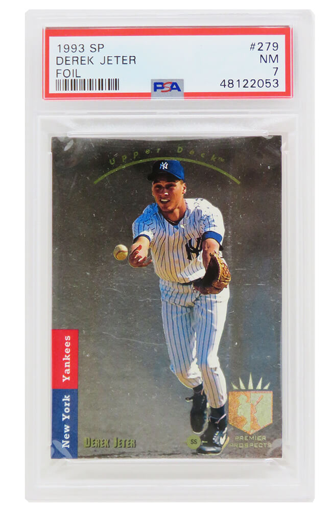 Derek Jeter (New York Yankees) 1993 SP Foil Baseball RC Rookie Card #279 (PSA 7 NM) (I)-Powers Sports Memorabilia