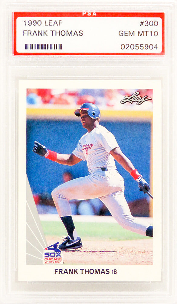 Frank Thomas (Chicago White Sox) 1990 Leaf Baseball #300 RC Rookie Card - PSA 10 GEM MINT-Powers Sports Memorabilia
