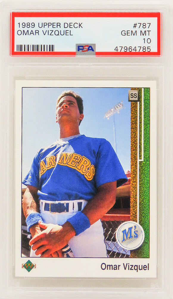 Omar Vizquel (Seattle Mariners) 1989 Upper Deck Baseball #787 RC Rookie Card - PSA 10 GEM MINT-Powers Sports Memorabilia