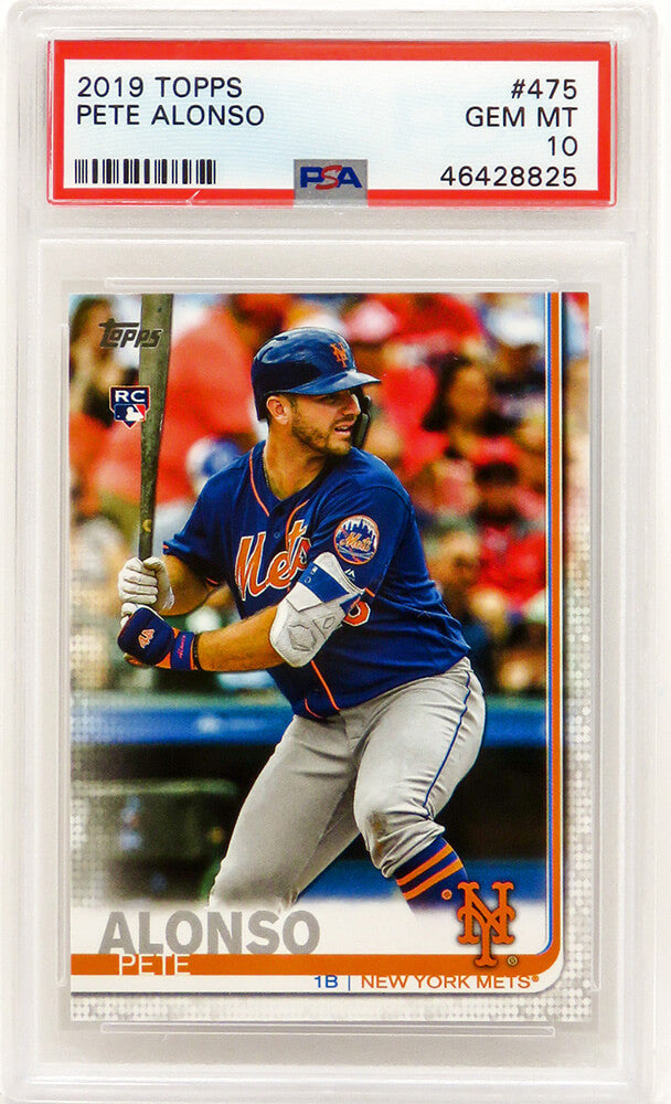 Pete Alonso (New York Mets) 2019 Topps Baseball #475 RC Rookie Card - PSA 10 GEM MINT-Powers Sports Memorabilia
