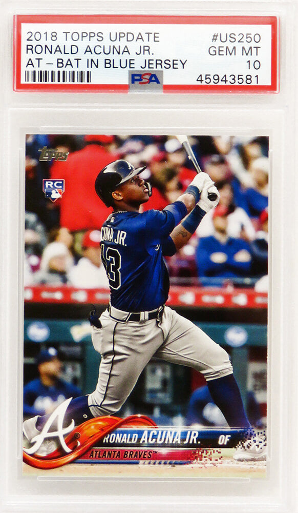 Ronald Acuna (Atlanta Braves) 2018 Topps Update Baseball #US250 RC Rookie Card - PSA 10 GEM MINT-Powers Sports Memorabilia