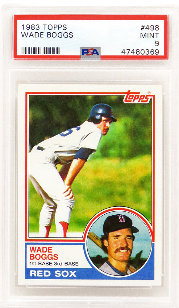 Wade Boggs (Boston Red Sox) 1983 Topps Baseball #498 RC Rookie Card - PSA 9 MINT-Powers Sports Memorabilia