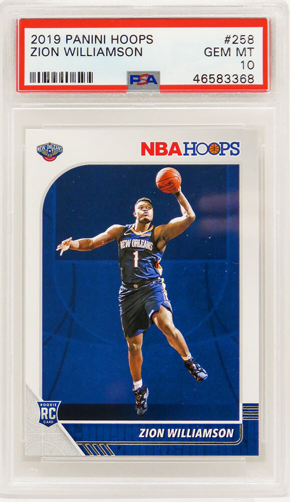 Zion Williamson (New Orleans Pelicans) 2019 Panini Hoops Basketball #258 RC Rookie Card - PSA 10 GEM MINT-Powers Sports Memorabilia