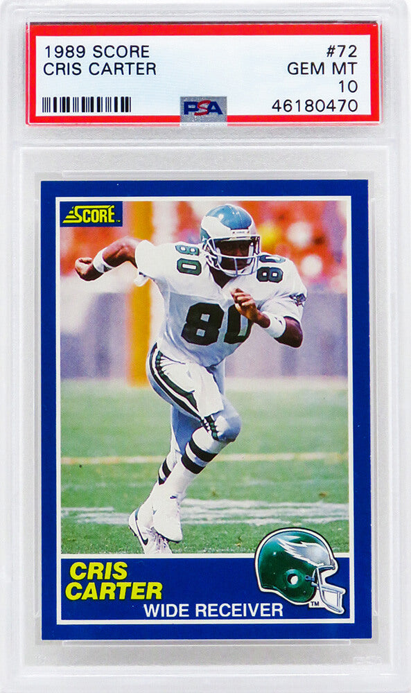 Cris Carter Philadelphia Eagles 1989 Score Football #72 Rookie Card PSA PSA-Powers Sports Memorabilia