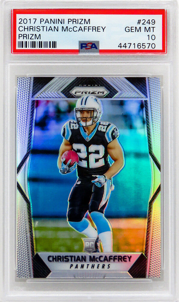 Christian McCaffrey (Carolina Panthers) 2017 Panini Prizm Football #249 Prizm RC Rookie Card - PSA 10 GEM MINT-Powers Sports Memorabilia