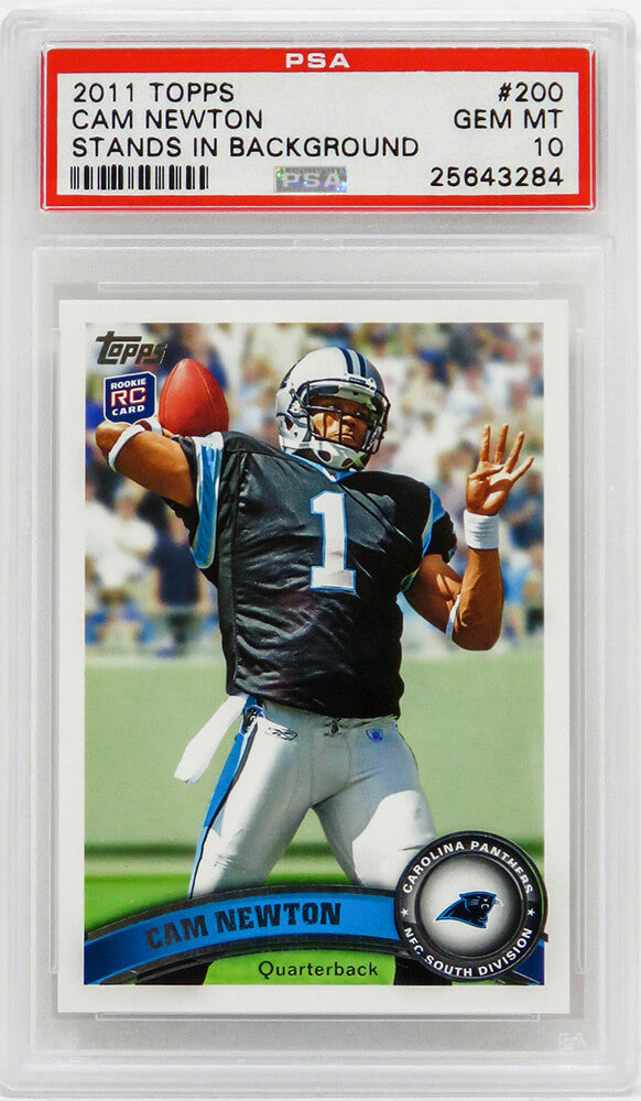 Cam Newton Carolina Panthers 2011 Topps Football #200 Rookie Card PSA 10-Powers Sports Memorabilia