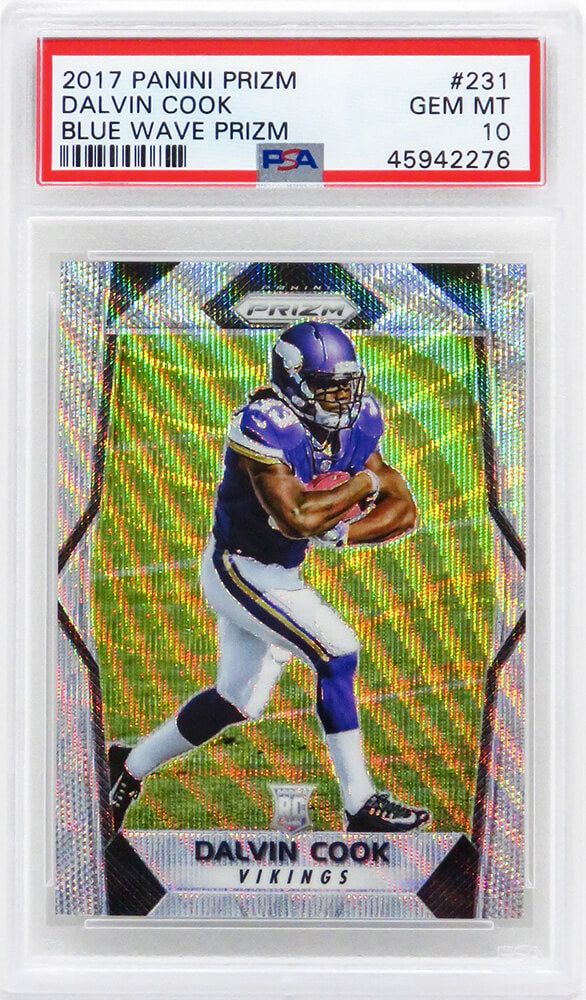 Dalvin Cook (Minnesota Vikings) 2017 Panini Prizm Football #231 Blue Wave Prizm RC Card (#67/149) PSA 10 GEM MINT-Powers Sports Memorabilia