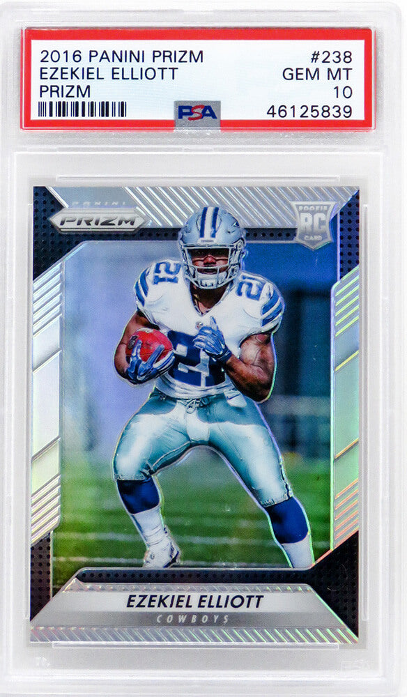 Ezekiel Elliott (Dallas Cowboys) 2016 Panini Prizm Football #238 Prizm RC Rookie Card - PSA 10 GEM MINT-Powers Sports Memorabilia