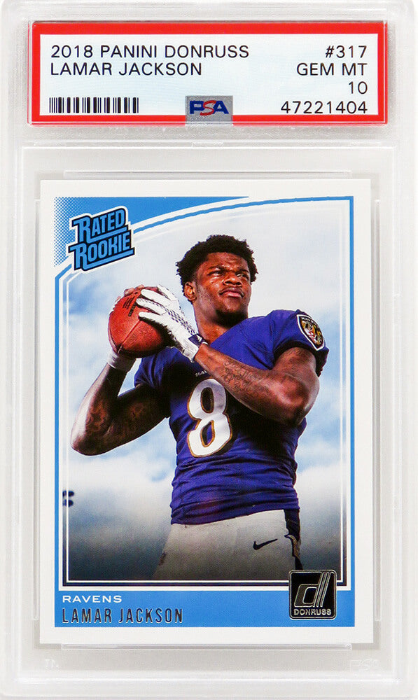 Lamar Jackson Baltimore Ravens 2018 Panini Donruss Football #317 Rookie-Powers Sports Memorabilia