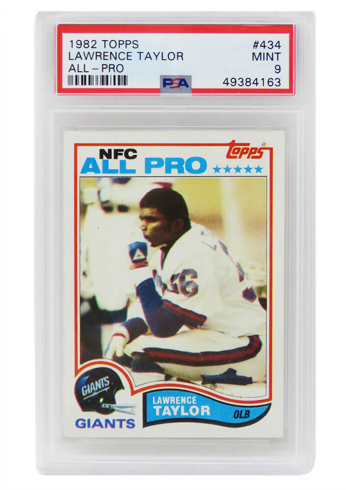 Lawrence Taylor (New York Giants) 1982 Topps Football #434 RC Rookie Card PSA 9 MINT (F)-Powers Sports Memorabilia