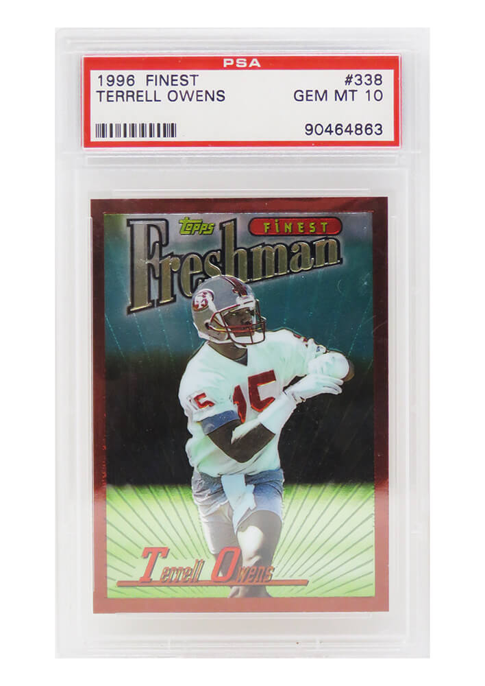 Terell Owens (San Francisco 49ers) 1996 Topps Finest Football RC Rookie Card #338 PSA 10 GEM MINT-Powers Sports Memorabilia