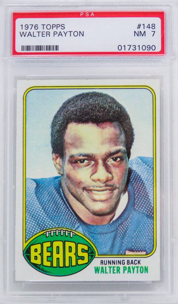 Walter Payton (Chicago Bears) 1976 Topps Football #148 RC Rookie Card PSA 7 NM (B)-Powers Sports Memorabilia