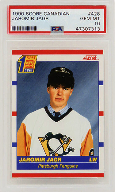 Jaromir Jagr (Pittsburgh Penguins) 1990 Score Canadian Hockey #428 RC Rookie Card - PSA 10 GEM MINT-Powers Sports Memorabilia