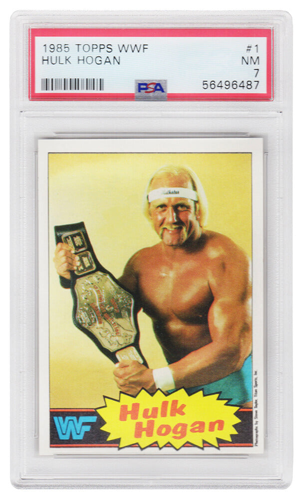 Hulk Hogan 1985 Topps WWF Pro Wrestling Dallas Stars Rookie Card #1-Powers Sports Memorabilia