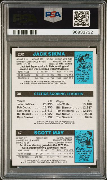 Larry Bird Signed 1980 Topps Rookie Card PSA 9 AUTO 10 - Celtics-Powers Sports Memorabilia
