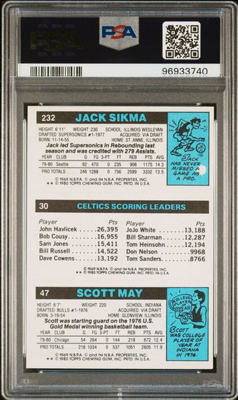 Larry Bird Signed 1980 Topps Rookie Card PSA 7 AUTO 10 - Celtics-Powers Sports Memorabilia